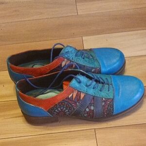 Colorful Patterned Lace-Up Shoes